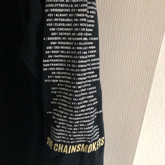 The Chainsmokers Memories Tour 2017 Long Sleeve T Shirt Black Large EDM Dance - Picture 3 of 4